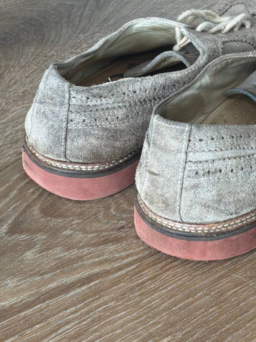 1901 Gray Suede Wingtip Oxfords Men's 14M - Lightly Used - Picture 3 of 8